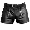 100% Genuine Leather Shorts for men's With Double Zipper