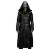 ADULTS MENS HUNTSMAN BLACK HOODED COWHIDE LEATHER STEAMPUNK GOTH MATRIX TRENCH COAT BY DARKSHADOW LEATHERS