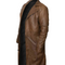 Mens Leather Unique Brown Distressed Leather Stylish Trench Coat