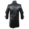 LEATHERS MENS BLACK COWHIDE LEATHER MATRIX GOTH TRENCH COAT GOTHIC TRENCH COAT STEAMPUNK BLACK