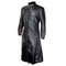 LEATHERS MENS BLACK COWHIDE LEATHER LONG MATRIX TRENCH COAT GOTH STEAMPUNK VAN HELSING TRENCH COAT GOTHIC