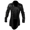 ADULTS MENS REAL BLACK LEATHER GOTH MATRIX TRENCH COAT STEAMPUNK GOTHIC BLACK BY DARKSHADOW LEATHERS