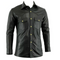 Lambskin Leather Formal Black Shirt For Men's