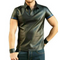 Mens Real Lambskin Leather short sleeve Polo Shirt