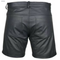 Mens Cow-Hide Leather Shorts Black Casual 5 Pockets Short Zipper Fly Original Leather