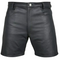 Mens Cow-Hide Leather Shorts Black Casual 5 Pockets Short Zipper Fly Original Leather