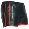 MENS GENUINE COW LEATHER BLACK AND RED SHORTS CLUBWEAR SHORTS /GRAY AND BLACK SHORT