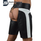 Original Leather Adult Play Shorts Biker Chaps Original Sheep Leather White Stripe Shorts Cosplay Chaps