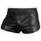MENS GENUINE COW LEATHER BLACK AND RED SHORTS CLUBWEAR SHORTS /  GRAY AND BLACK SHORT