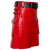 Real Men Leather Red Kilt Made with original cowhide or lambskin leather