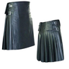 Original Cowhide or Lambskin Leather Kilt Black Scottish Kilt With Pockets - Custom Made Leather Kilt - Leather Kilt For Sale