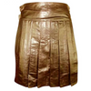 BROWN LEATHER FULLY PLEATED KILT-BRW