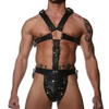 MENS HANDMADE ORIGINAL LEATHER FULL BODY HARNESS ADJUSTABLE WITH JOCK