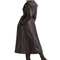 Easy Style Black Real Leather Full Trench Coat Women Vintage style Long Coat
