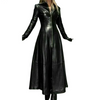 ADULTS WOMENS LADIES PURE BLACK LEATHER TRENCH STEAMPUNK GOTHIC MATRIX COAT JACKET BY DARKSHADOW LEATHERS