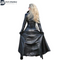 ADULTS WOMENS LADIES PURE BLACK GENUIN LEATHER TRENCH STEAMPUNK GOTHIC MATRIX COAT JACKET BY DARKSHADOW LEATHERS
