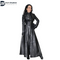 ADULTS WOMENS LADIES BLACK PURE LEATHER LONG LEATHER DRESS GOWN SUIT GOTHIC TRENCH COAT BY DARKSHADOW LEATHERS
