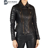 Womens classic Padded original Leather Jacket