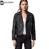 Estella Genuine Black Leather biker Jacket For Women's