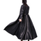 Long Skirted Red Black Gothic Double Breasted Elegant Luxury original Leather Trench Coat For Womens