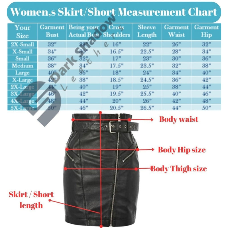 Women's Genuine Leather High Waist Pencil Skirt With Ties | Real ...