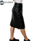 Vintage Woman Black original Leather Skirt With Pockets | High Waist Leather Skirt