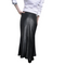 Women Vintage High Waist Black Genuine Leather Maxi Skirt | Leather Shorts