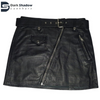Genuine Leather Skirt With Belt And Zipper Pocket | Black Leather Skirt For Women's