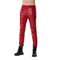 HANDMADE GENUINE LEATHER RED PERSONAL LEISURE ZIPPER ORIGINAL LEATHER PANT
