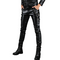 MENS REAL LEATHER STUDDED PANTS STAGE PETFORMANCE PUNK MOTORCYCLE BIKER SLIM FIT PARTY TROUSETS PANT