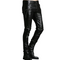 MENS REAL LEATHER PUNK STYLE SKINNY ZIPPERS PARTY STAGE PERFORMANCE NIGHT CLUB STEAMPUNK LEATHET TROUSETS PANT