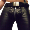 Men's 100% Real Leather Pants Bikers Cowhide Schwarz Jeans Trousers Padded Gay Cuir