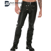 Handmade Original Black Leather Bikers Pant for mens  Leather Slim fit Pant Narrow Leather Pants for Mens