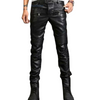 Mens Original Leather Pants Nightclub Motorcycle Wax Bluff Trouser