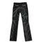 LEATHER MENS TROUSERS BLACK WHITE PIPING PANTS BIKER BLUF BREECHES GAY TROUSERS