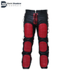 Men's Black original Cowhide Leather Heavy Duty Bondage Jeans Trousers With Red Contrast