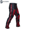 Men's Black original Cowhide Leather Heavy Duty Bondage Jeans Trousers With Red Contrast