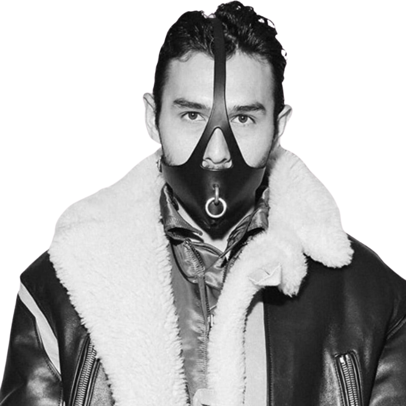 HANDMADE REAL LEATHER SMOOTH O-RING MUZZLE UNISEX MASK