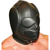 MEN SENSORY DEPRIVATION HOOD BONDAGE BDSM PADDED MASK BLACK SOFT 100% REAL LEATHER UNISEX