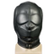 MEN SENSORY DEPRIVATION HOOD BONDAGE BDSM PADDED MASK BLACK SOFT 100% REAL LEATHER UNISEX