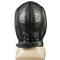 MEN SENSORY DEPRIVATION HOOD BONDAGE BDSM PADDED MASK BLACK SOFT 100% REAL LEATHER UNISEX