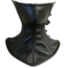 ROLLER BUCKLE BLACK 100% GENUINE LEATHER OVER MOUTH NECK CORSET POSTURE COLLAR