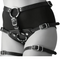 Ring Linked Studded Leg Garter Belt, Erotic PU Leather Thigh Harness Belt, Women's Sexy Lingerie & Underwear Accessories