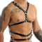 Mens Real Leather Black Chest Harness, Mens Black Leather Harness, Mens Shoulder, Chest, waist harness, Mens Adjustable Chest Leather Harness