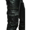 MENS COW ORIGINAL LEATHER CARGO QUILTED PANELS PANTS BIKERS CARGO PANTS TROUSERS