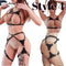 Real Leather Gothic Harness Set for Women | Handmade Punk Bra Cage & Leg Garter | Bondage Lingerie Belts | Rave & Festival Strap Set