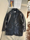 Mens leather blazer/ coat mens leather black / Sant Laurent Paris / Real leather mens Blazer