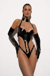 Genuine Cow-Hide Black Full body Ladies Harness , bra cage , new stylish 2025 leather ladies harness