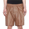 100% Real  High Quality Soft Lambskin Leather New Designer Straight Shorts