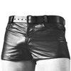 Men's Leather Sexy Shorts With Belt outfit